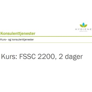 Kurs FSSC 22000 2 dager
